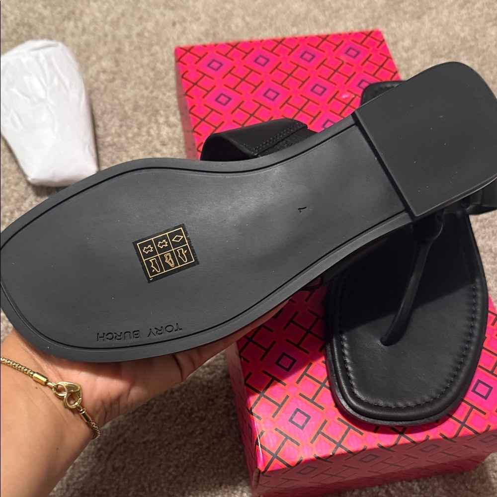 Tory Burch Black Slide Sandals - Picture 4 of 6